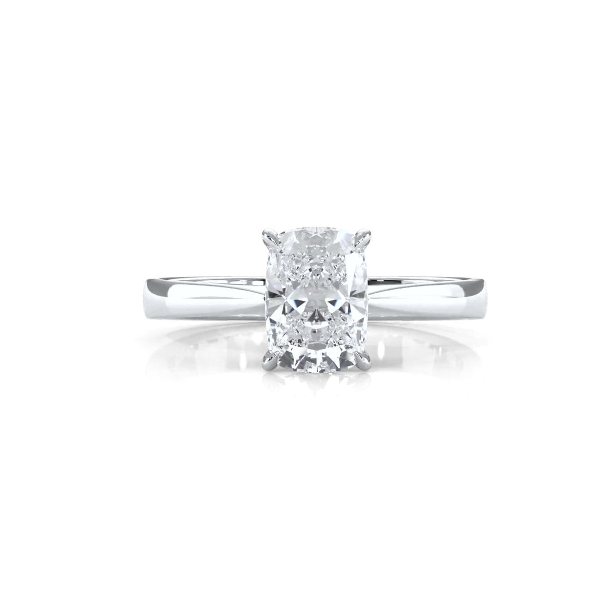 3g Lab Grown Diamond Tapper Solitaire IGI Certified Engagement Ring Setting 2mm 1.00 Ctw.